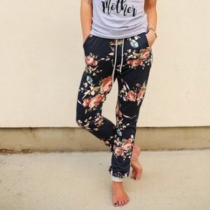 Anthropologie Floral Joggers